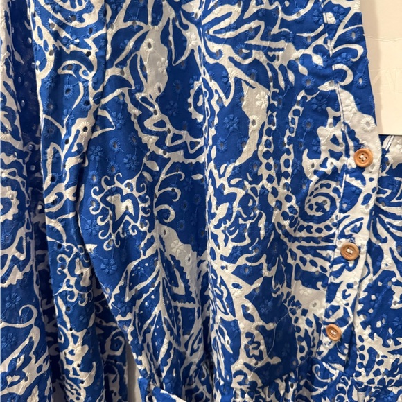 Zara Blue and White Long Sleeve Dress - Picture 3 of 8